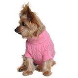 Doggie Design - Cable Knit Dog Sweater Candy Pink