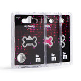 Glam Big Fuchsia Bone Strass ID Tag