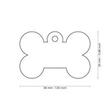 Basic Collection Big Bone in Chrome Plated Brass ID Tag