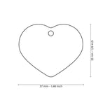 Basic Collection Big Heart in Chrome Plated Brass ID Tag