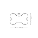 Basic Collection Small Bone Black in Aluminum ID Tag