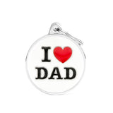 Big Circle I Love Dad ID Tag