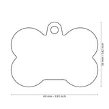 Hushtag Collection Aluminum XL Black Bone With Pink Rubber ID Tag