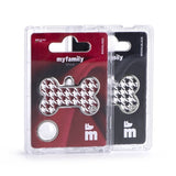 Style Pied de Poule Big Red Bone ID Tag