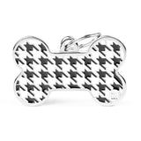 Style Pied de Poule XL Black Bone ID Tag