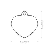 Hushtag Collection Aluminum Pink Heart With Pink Rubber ID Tag