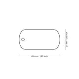 Hushtag Collection Chromed Big Military With Black Rubber ID Tag