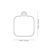 Hushtag Collection  Chromed Square With Black Rubber ID Tag