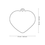 Shine Big Heart Gold Glitter ID Tag