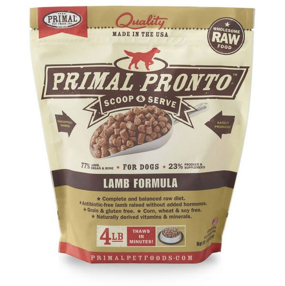 Primal Pronto Lamb Formula Raw Dog Food 4lb