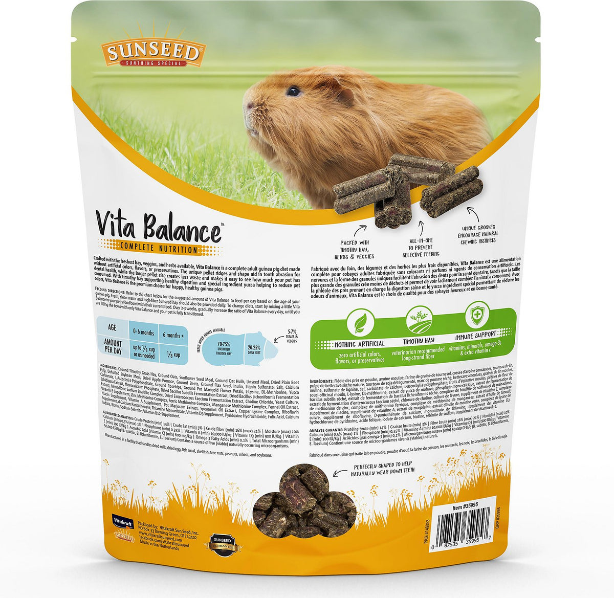 Sunseed Vita Balance Guinea Pig Food 4 lb bag Pet Empire and Supplies