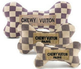 Checker Chewy Vuiton Paris Bone Dog Toy