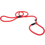 Braided Rope Slip Dog Leash Black, Blue, Red 6-ft