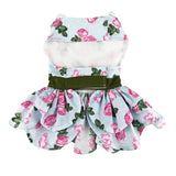 DOGGIE DESIGN Pink Rose Dog Harness Dress with Matching Leash