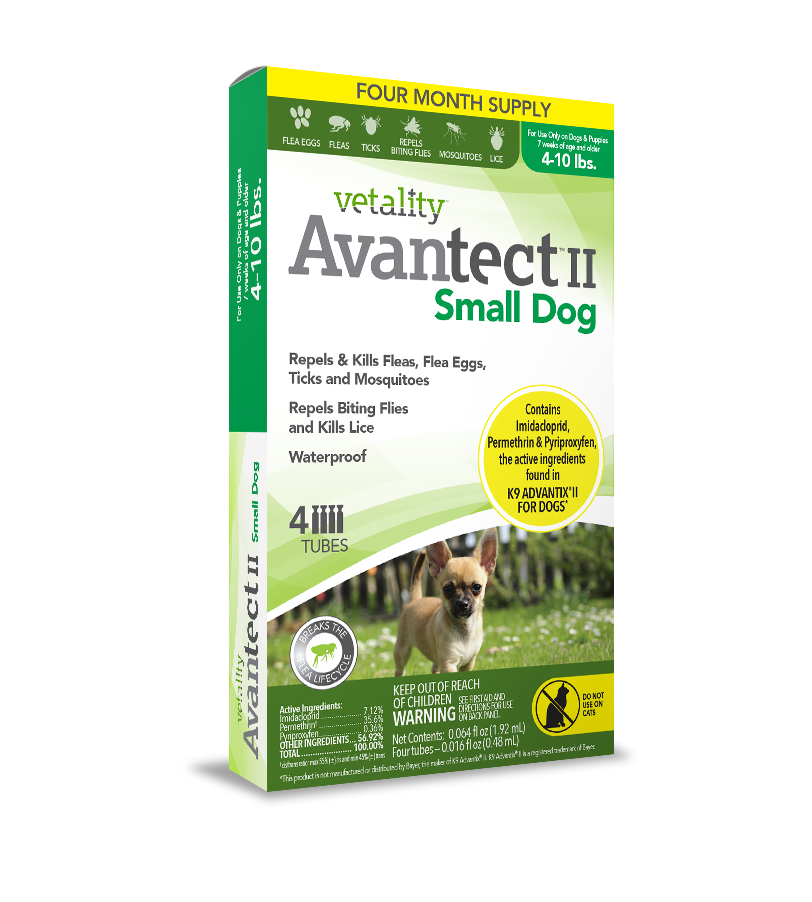 Vetality Avantect II Flea & Tick For Dogs 1ea/0.064 fl oz, 4 ct