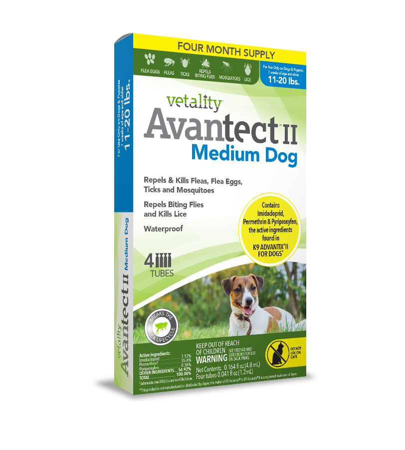 Vetality Avantect II Flea & Tick For Dogs 1ea/0.064 fl oz, 4 ct