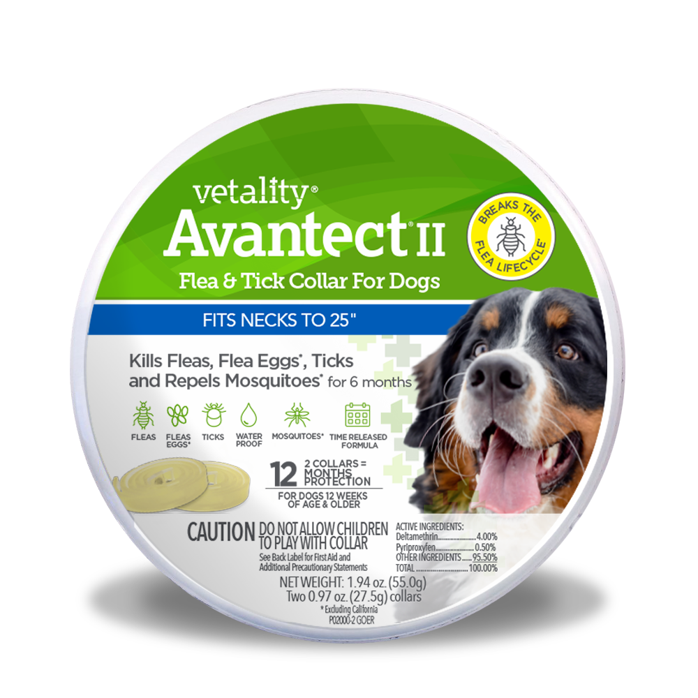 Vetality Avantect II Flea & Tick Collar for Dogs 1ea/26 in, 2 ct