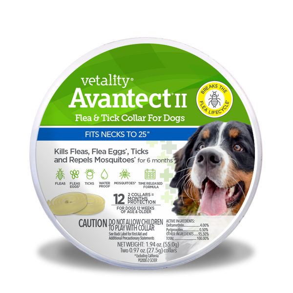 Vetality Avantect II Flea Tick Collar for Dogs 1ea 26 in 2 ct Pet Empire and Supplies