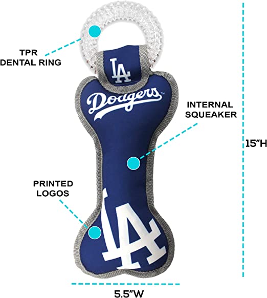 Pets First MLB Dental Dodgers Tug Dog Toy