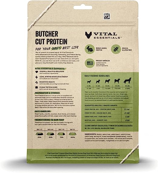 Vital Essentials - Freeze Dried Rabbit Nibs Entree