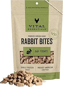 Vital Essentials Freeze Dried Rabbit Bites Vital Treats for Dogs