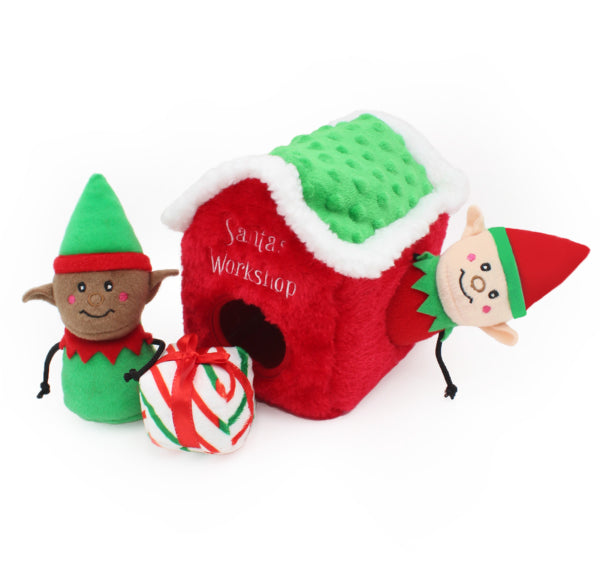 ZippyPaws Holiday Burrow Santas Workshop