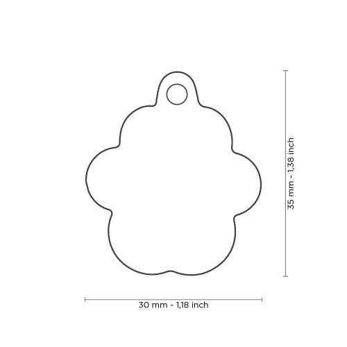 Classic Big Black Paw ID Tag