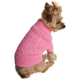 Doggie Design - Cable Knit Dog Sweater Candy Pink