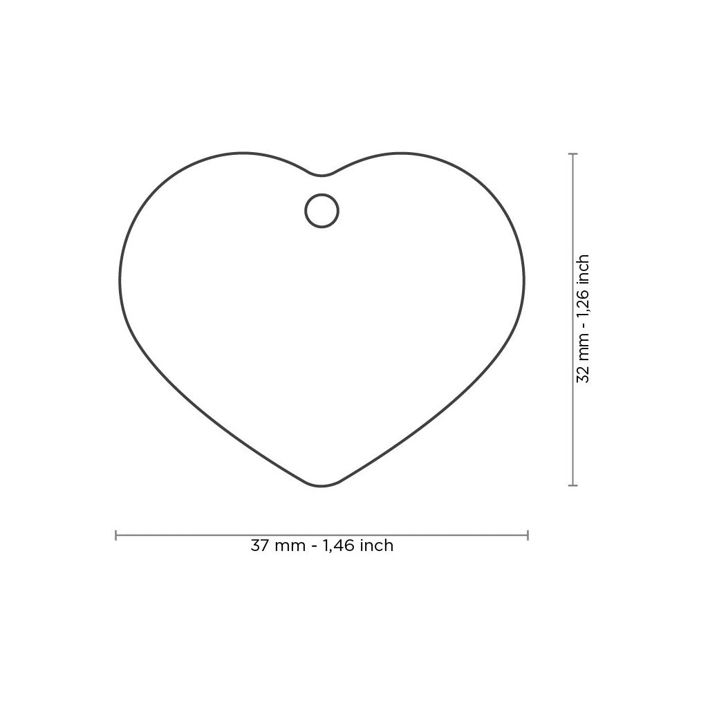 Basic Collection Big Heart Red in Aluminum ID Tag