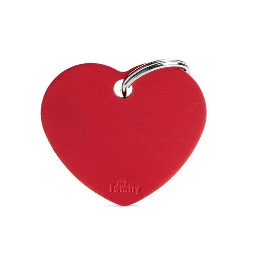 Basic Collection Big Heart Red in Aluminum ID Tag
