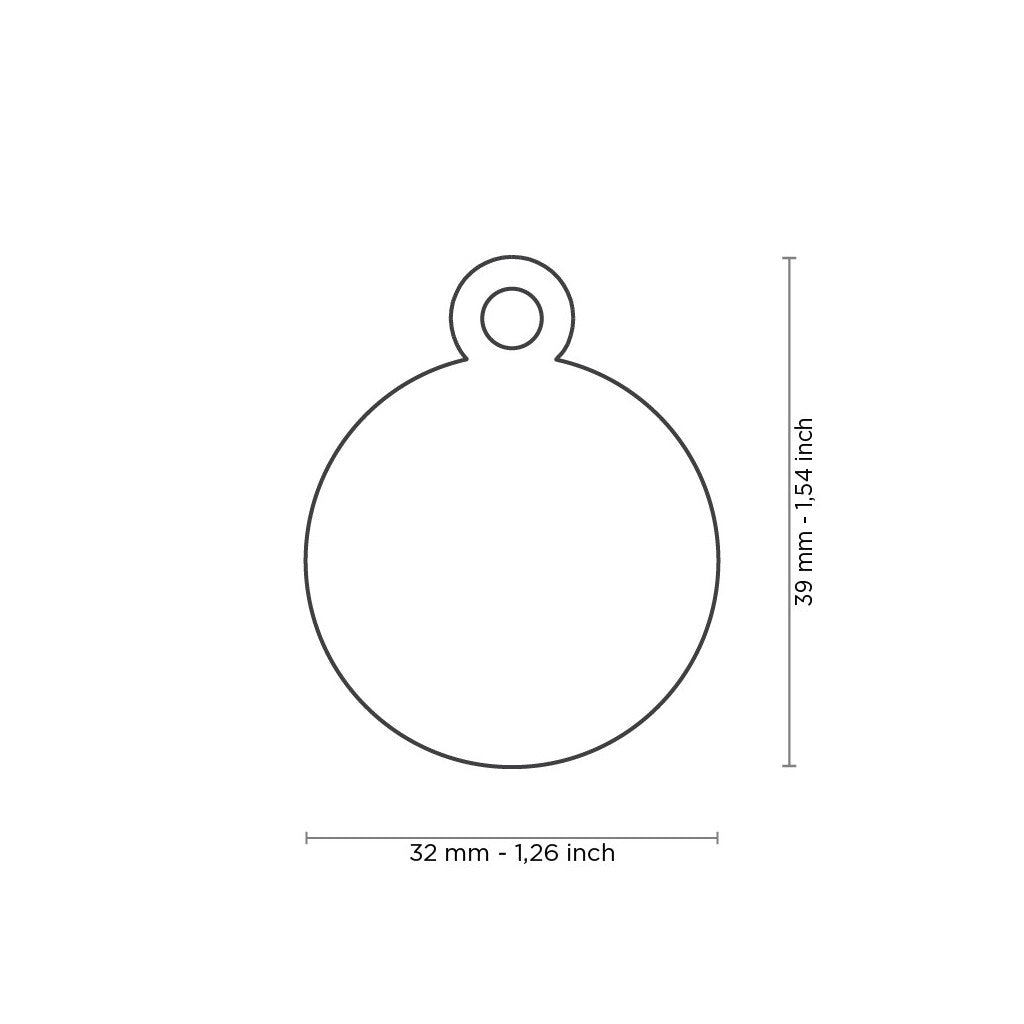 Basic Collection Big Round in Chrome Plated Brass ID Tag