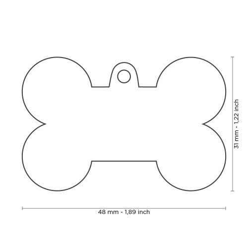 Basic Collection Bone XL in Chrome Plated Brass ID Tag