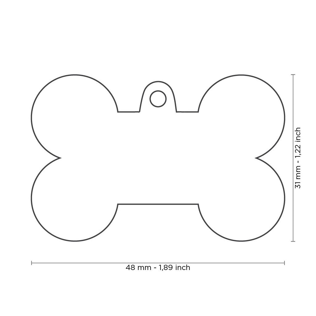 Basic Collection Bone XL Light Blue in Aluminum ID Tag