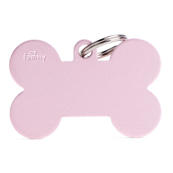 Basic Collection Bone XL Pink in Aluminum ID Tag