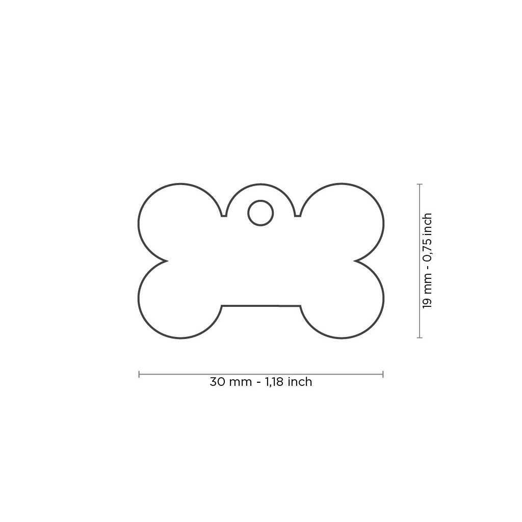 Basic Collection Small Bone Black in Aluminum ID Tag