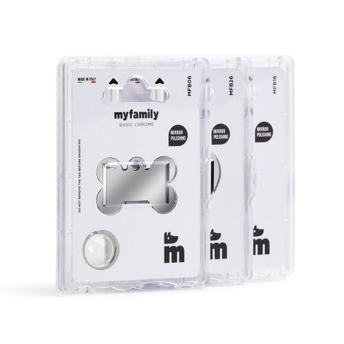 Basic Collection Small Bone in Chrome Plated Brass ID Tag