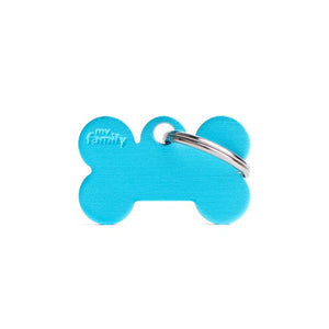 Basic Collection Small Bone Light Blue in Aluminum ID Tag