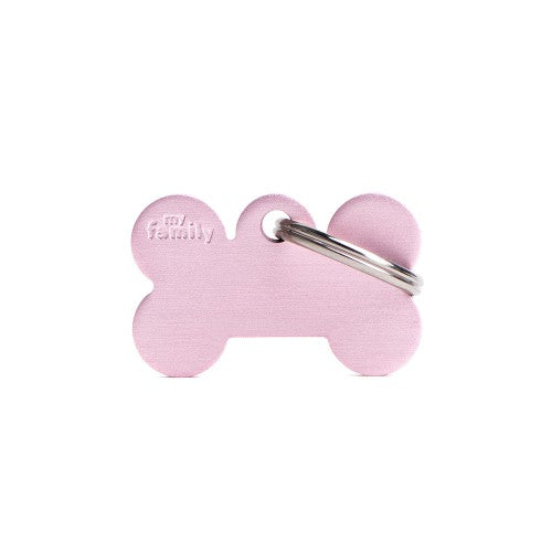Basic Collection Small Bone Pink in Aluminum ID Tag