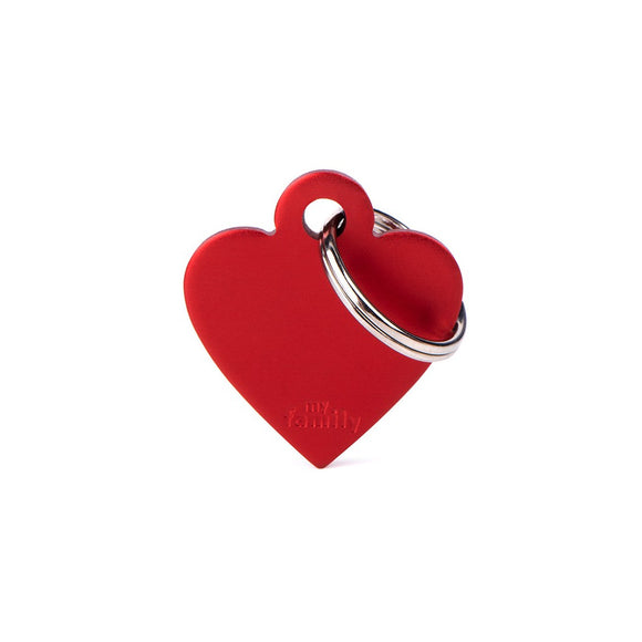 Basic Collection Small Heart Red in Aluminum ID Tag