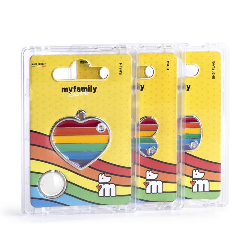 Rainbow Small Heart ID Tag