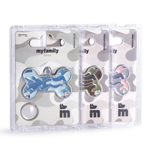 Style Camouflage Big Pink Bone ID Tag