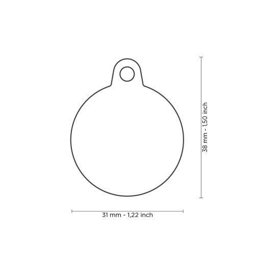 Hushtag Collection Aluminum Black Circle With Orange Rubber ID Tag