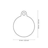 Hushtag Collection Aluminum Black Circle With Grey Rubber ID Tag