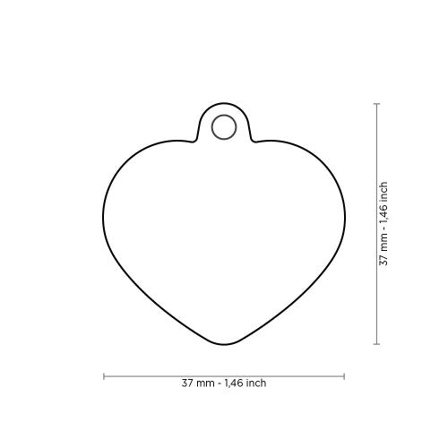 Hushtag Collection Aluminum Pink Heart With Pink Rubber ID Tag