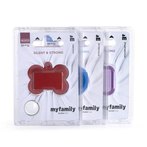 Hushtag Collection Aluminum Purple Bone With Purple Rubber ID Tag