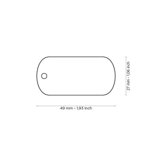 Hushtag Collection Chromed Big Military With Black Rubber ID Tag