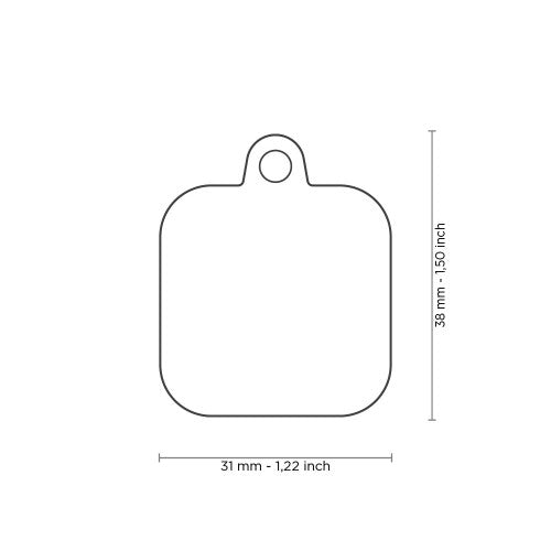 Hushtag Collection  Chromed Square With Black Rubber ID Tag
