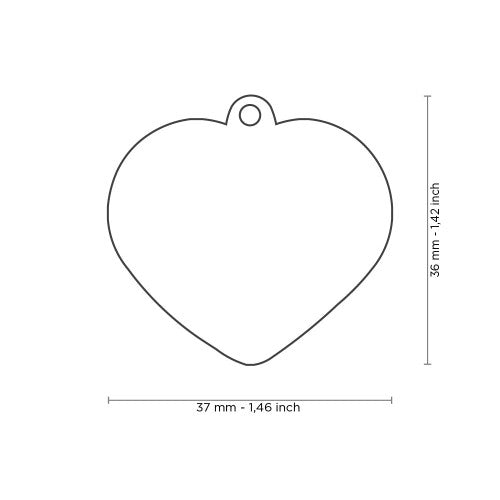 Shine Big Heart Gold Glitter ID Tag
