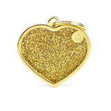 Shine Big Heart Gold Glitter ID Tag