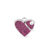 Shine Small Heart Pink Glitter ID Tag